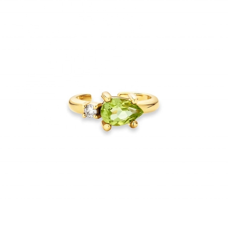 18K oro placcato 925 sterling argento design trendy pere taglio Peridot CZ orecchini mansuette