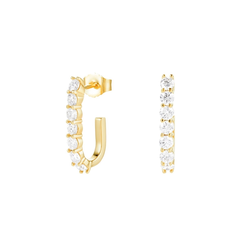Orologio di moda 925 Sterling Silver 14k Gold Orologio di moda Bend Stud per donne Gioielli per ragazze