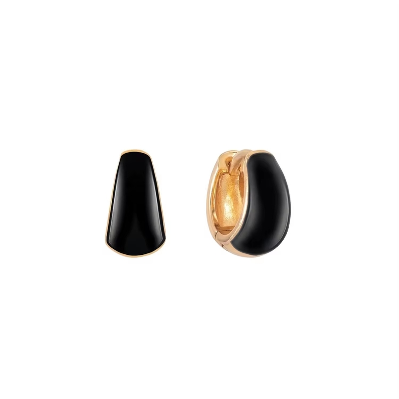 Gioielli per donna S925 in argento 18K oro in grassetto cupola colorata smalto piccoli orecchini Huggie