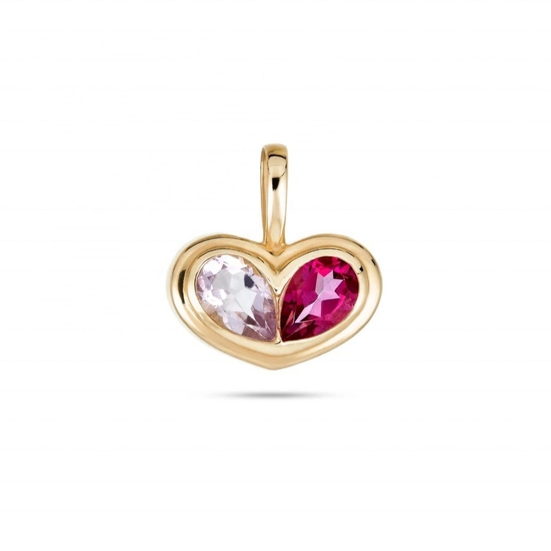 Giorno di San Valentino Regalo Colore di cuore in forma di pietra preziosa Pendentile collane per il fidanzamento