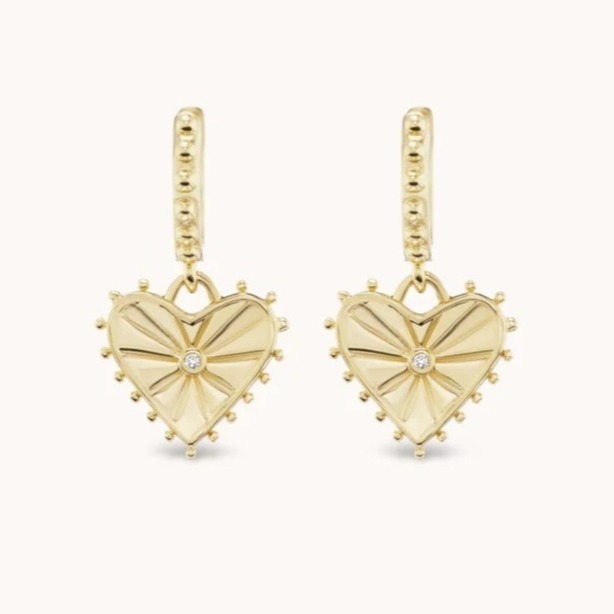 14K oro placcato Dangle Drop Heart Huggies orecchini per donne sono 925 sterling silver