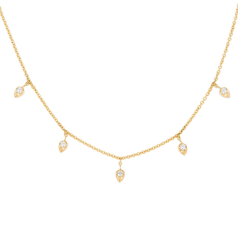 Catena dorata da 18K 925 Sterling Silver Fine Necklace Per Donne Princess Cut Design