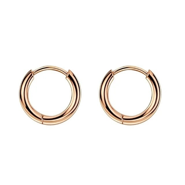 Simply Rose Gold 8mm con cerniera Huggie Small Hoop orecchini in acciaio inossidabile per la laurea