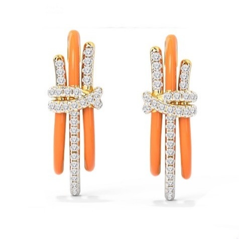 2024 Moda brasiliana Enigma Orecchini d'argento con epossidica arancione e gioielli bianchi CZ accessori