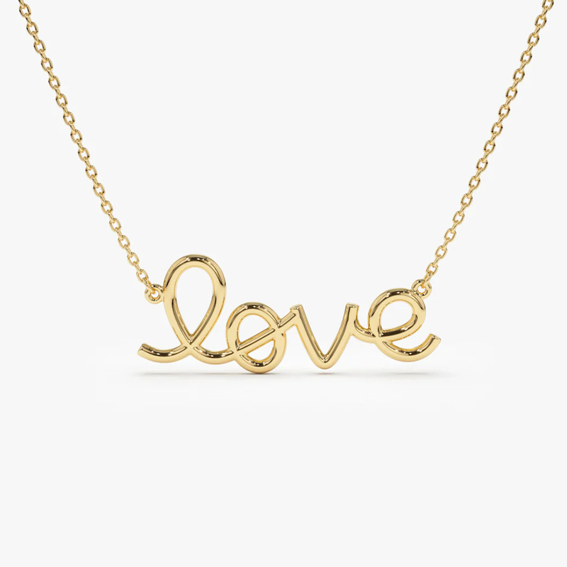Collare d'amore placcato oro 14K per donne regalo di San Valentino