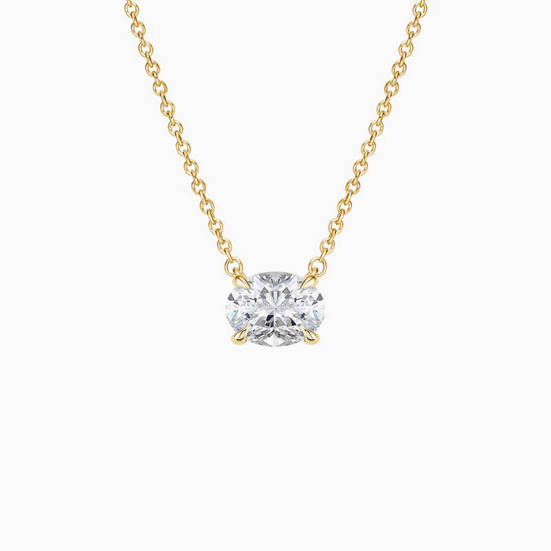 Taglio ovale 5A Bianco Cubico Zirconia Lucente Pendente di Gemme Collare per Donne Gioielli classici