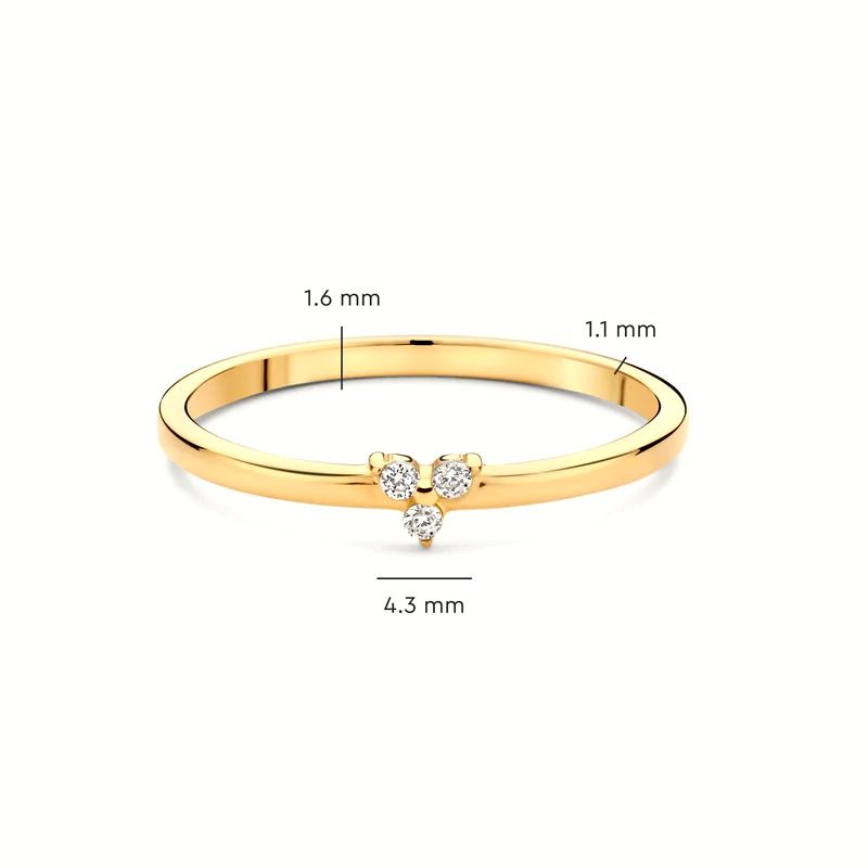925 Sterling Silver Gold Plated CZ Anello di loto per donne