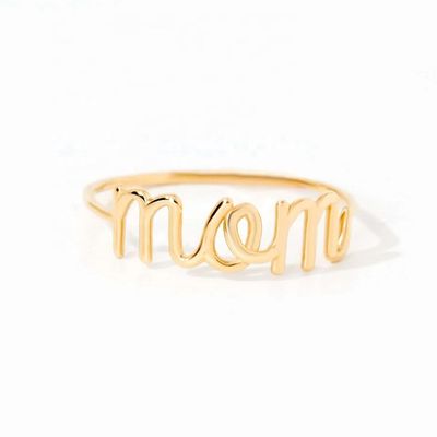 Acciaio inossidabile 18K oro MOM stacking ring per donne gioielli pregiati