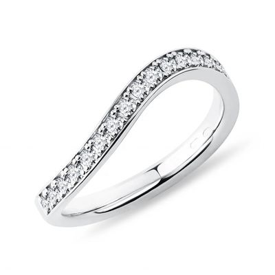 925 Sterling Silver White Gold Diamond CZ Wave Ring per donne Gioielli di pregio OEM/ODM