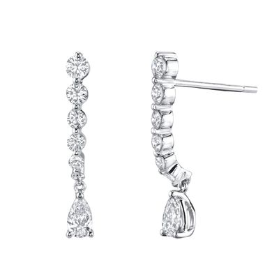 925 Sterling Silver White Pear Drop Cubic Zircon Orecchini per le esigenze del cliente