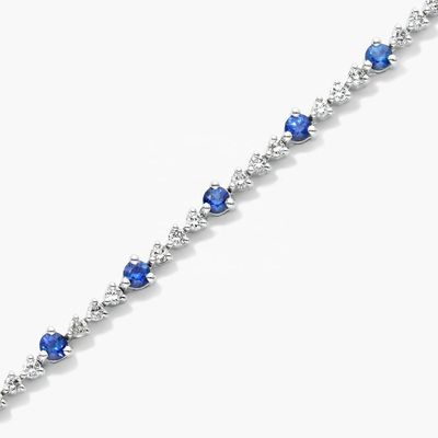 Braccialetto da tennis in rubino e zircone bianco da 3 mm, taglio rotondo, braccialetto da tennis in argento sterling