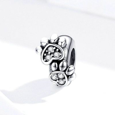 Bianco Cubico Circone Impressione Forma Perline Incantesimo Per Donne 925 Sterling Artiglieria d'argento Incantesimi