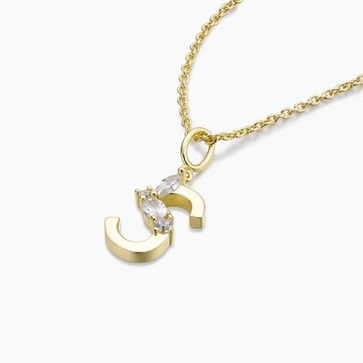 925 Sterling Silver CZ Letter Pendants in semplice 18K oro placcato per gioielli di moda