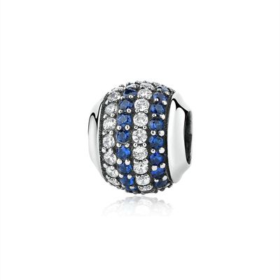 Moda Bianco e Blu CZ 925 Argento Sterling Gioielleria