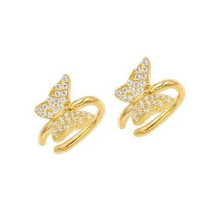 18K oro rivestito cerchione farfalla con Micron Pave Bianco CZ Gioielli da donna di tendenza