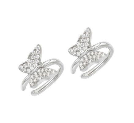 18K oro rivestito cerchione farfalla con Micron Pave Bianco CZ Gioielli da donna di tendenza