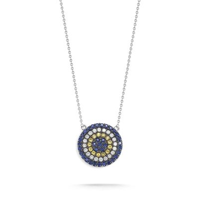 Collare blu e bianco CZ cerchio a forma di 925 sterling silver per il look straordinario delle ragazze