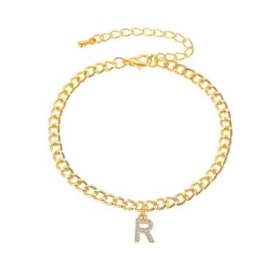 Pulsera da tennis da donna in ottone di moda in oro 18K personalizzata