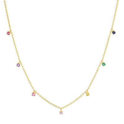 Collare per bambini in argento 925 con arcobaleno giocoso