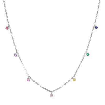 Collare per bambini in argento 925 con arcobaleno giocoso