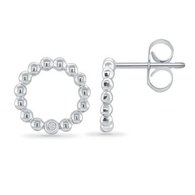 925 Sterling Silver Women's Round Shape Bezel Setting Solitaire Stud Earrings con opzioni di dimensioni personalizzate