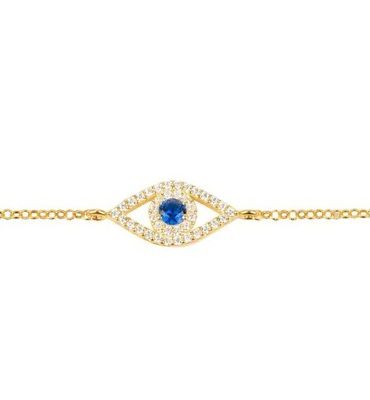 Rosso oro, argento sottile, braccialetto, braccialetto, bianco, blu, occhio, 925 sterling, argento