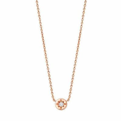 Collare in oro 925 Sterling Silver Starburst Diamond Disc Pendentive per uso quotidiano
