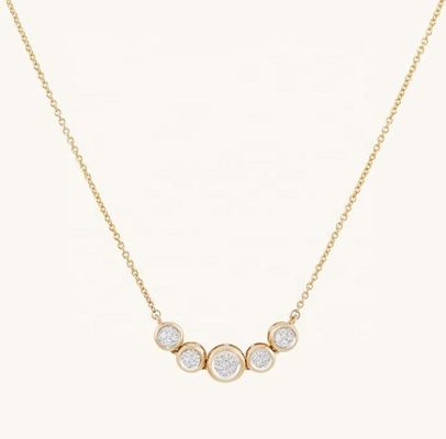 Collare in oro di 18 carati di rodio donna 1,2 mm di oro bianco