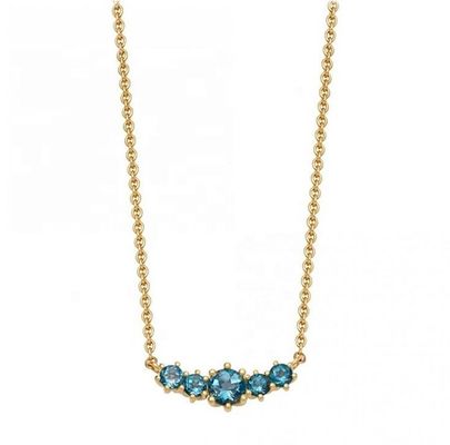 Collare di pietre preziose di rubino placcato in oro 925 Sterling Silver con catena di cavi