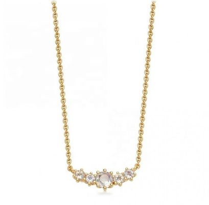 Collare di pietre preziose di rubino placcato in oro 925 Sterling Silver con catena di cavi