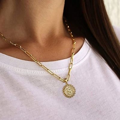 Collare a mano in 925 Sterling Silver Double Pendant Paperclip Stacking Collare con consegna di 30 giorni