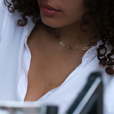 Collare a mano in 925 Sterling Silver Double Pendant Paperclip Stacking Collare con consegna di 30 giorni