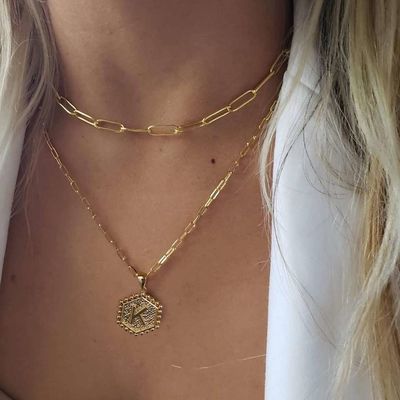 Collare a mano in 925 Sterling Silver Double Pendant Paperclip Stacking Collare con consegna di 30 giorni