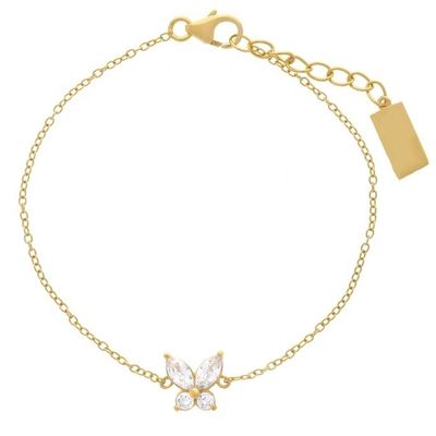 Bracciale con ciondolo a farfalla placcato in oro 14K in argento sterling 925 con MOQ di 50 pezzi