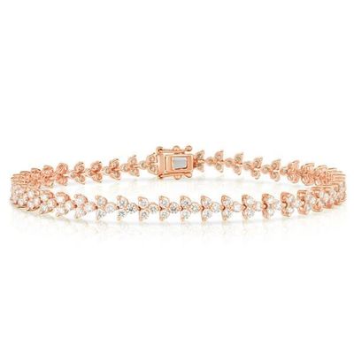 Disegnatore 18K Oro 925 Sterling Argento Fiore Incantatore Donne Tenis Braccialetto con ZIRCON