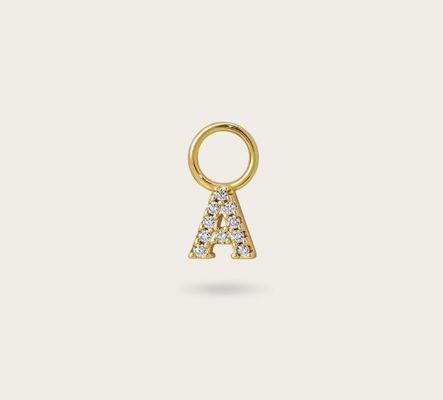 Logo 925 e Mini 18K Gold personalizzato Charm iniziale 925 Sterling Silver Personal Pendant