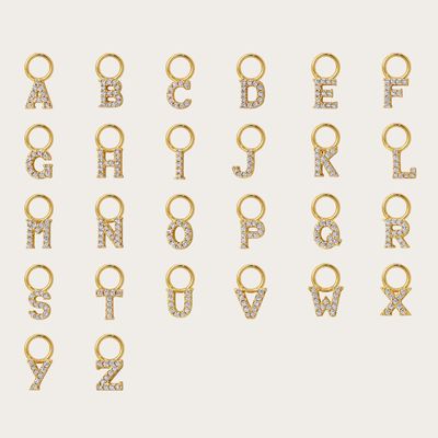 Logo 925 e Mini 18K Gold personalizzato Charm iniziale 925 Sterling Silver Personal Pendant