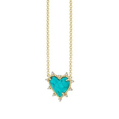 925 Sterling Silver Chain Gioielli Diamante E Turchese Cuore Twist Collare Senza Perla
