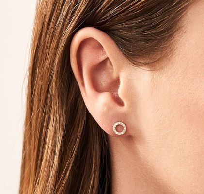 Orecchini in oro 18K 925 Sterling Silver Classic Stud per ragazze Accessori di moda
