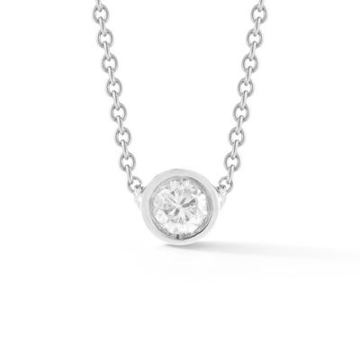 Simple 925 Sterling Silver Solitaire Collare CZ Diamante in 7mm/10mm/15mm