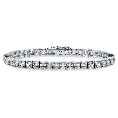 Unisex Manifattura 18K Oro Hip Hop Ghiacciato Taglio Quadrato Diamante CZ 925 Sterling Argento Impilazione Tenis Braccialetto