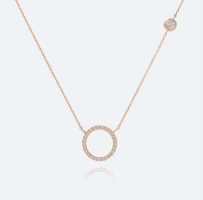 Collare per donne S925 Silver Circle Pendant