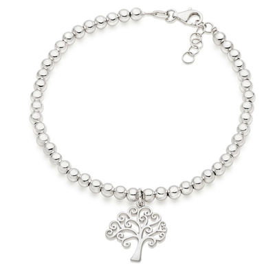 Braccialetto a forma di cuore e di albero incantato con perline 925 Sterling Silver per braccialetti da donna