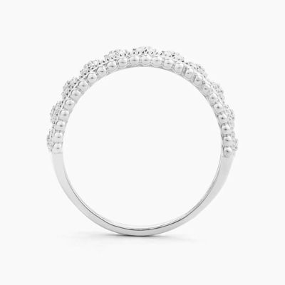 925 Sterling Silver CLASSIC Style Ingrosso Anello femminile impilabile con perline dorate