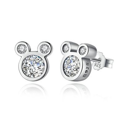 Apprezzamento da parte di terzi Certificato Bambini Gioielli 925 Sterling Silver Mouse Earrings