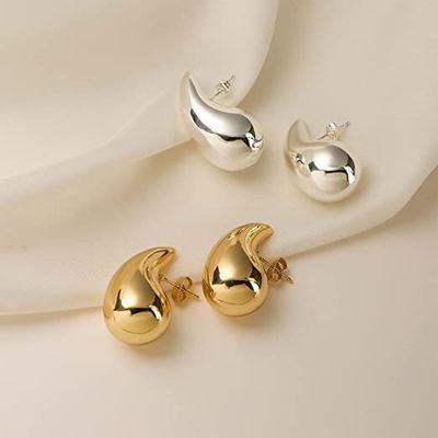Logo personalizzato 18K oro placcato lacrimogno anello hollow stud per ragazze festa gioielleria