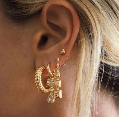 Orecchini a catena di serpente con struttura in argento sterling 925 per scatole di accessori per ragazze