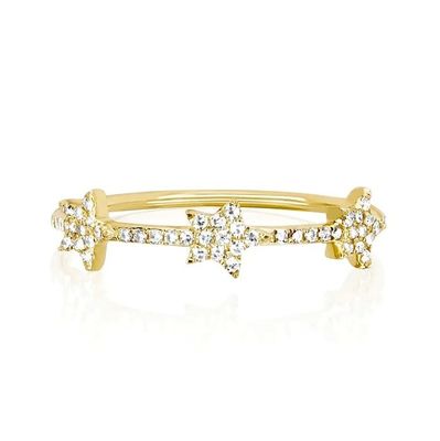 18K oro placcato argento CZ Star Statement Anelli per donne Micro Pave Setting Certificato
