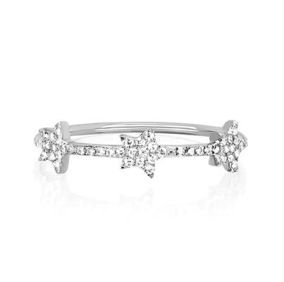 18K oro placcato argento CZ Star Statement Anelli per donne Micro Pave Setting Certificato