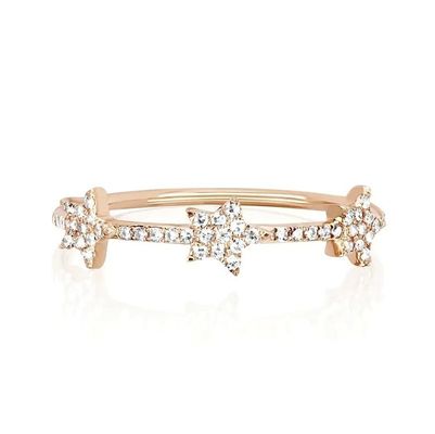 18K oro placcato argento CZ Star Statement Anelli per donne Micro Pave Setting Certificato